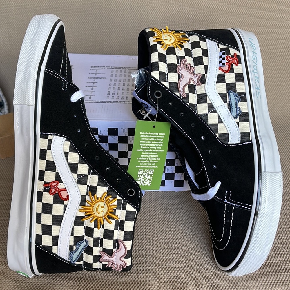 Vans Skate Sk8- Hi Skateistan Popcush  Checkerboard MEN`S - Picture 12 of 16